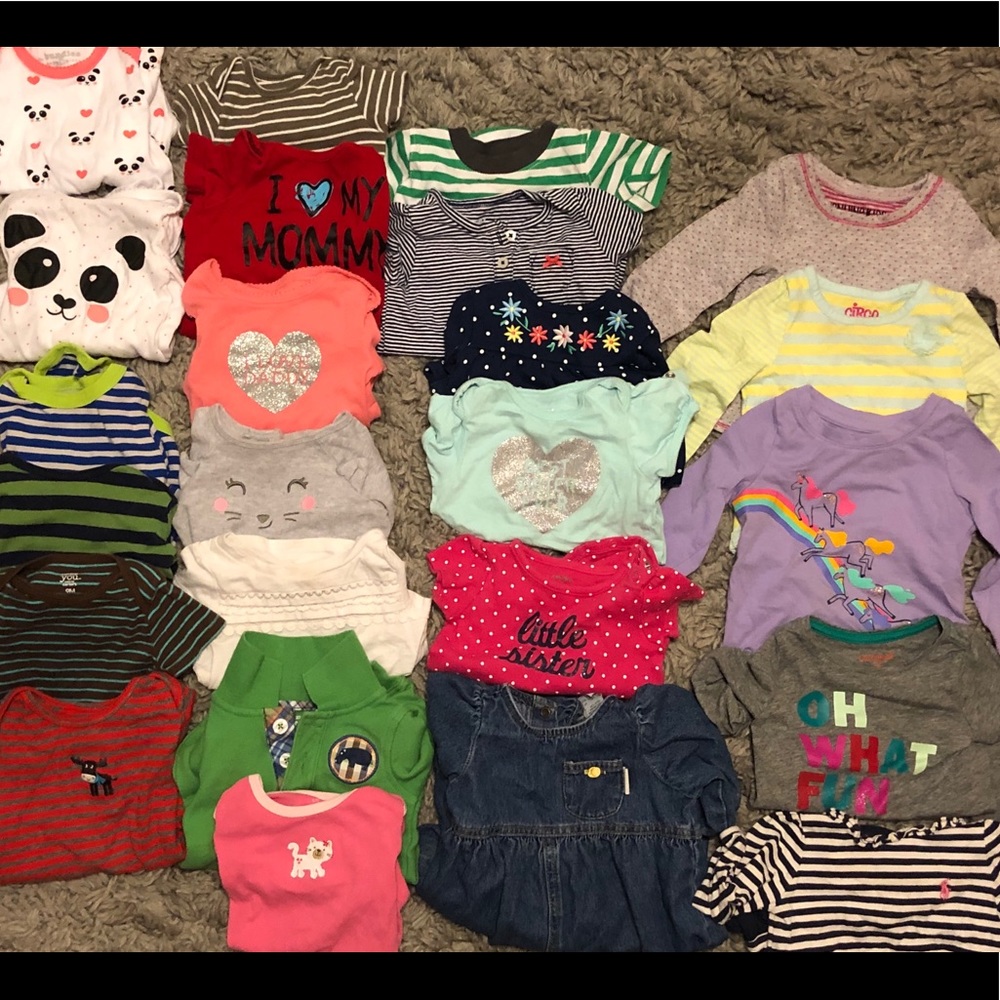 9-12 months old mix girls lot tops
